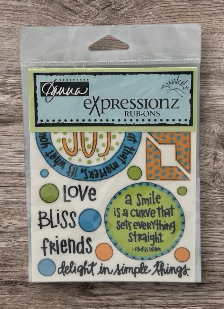Junkitz Expressionz Delightful Rub-Ons Expressions Scrapbooking NEW