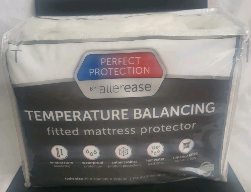 Allerease Perfect Protection Temperature Balancing  Mattress Protector Twin NIP