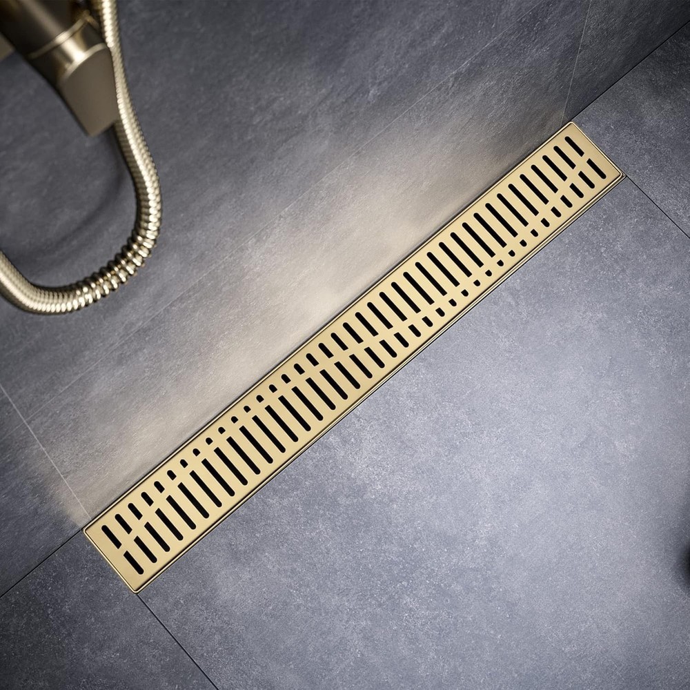 Linear Shower Drain 36 Inch Rectangular, Brushed Gold Shower Drain (178)