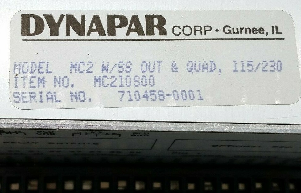 Danaher Controls MC210S00 Display - Tear in Back Panel