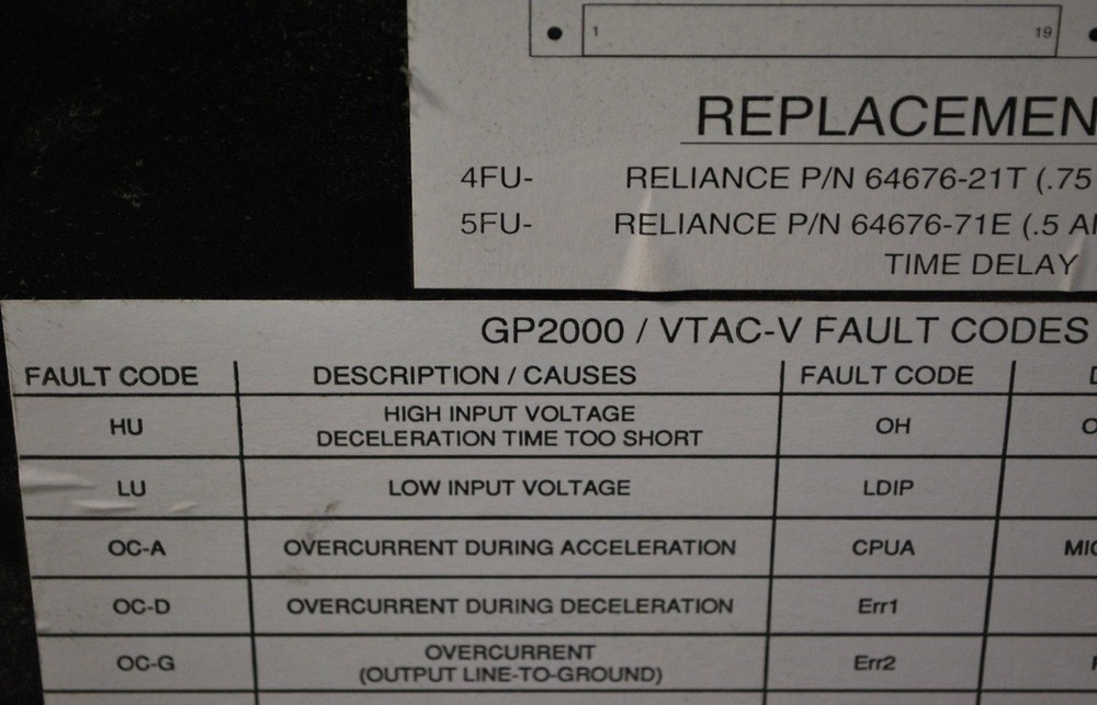 Reliance GP2000, 30hp Motor Drive Control - USED