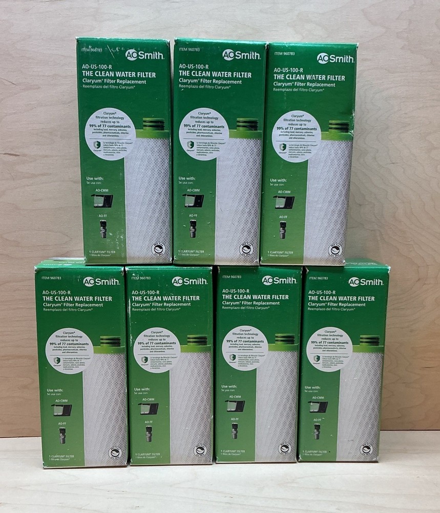 7-Pack Genuine AO Smith AO-US-100-R Claryum Replacement Water Filter -New Sealed