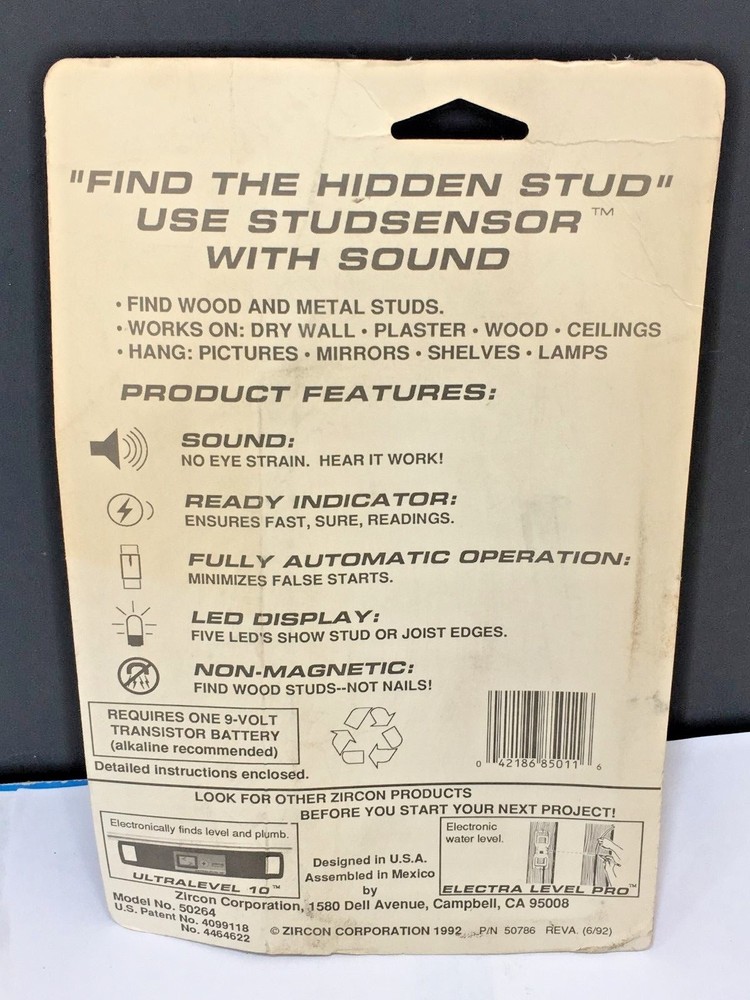 Studsensor Electronic Wall Stud and Ceiling Joist Finder Zircon International