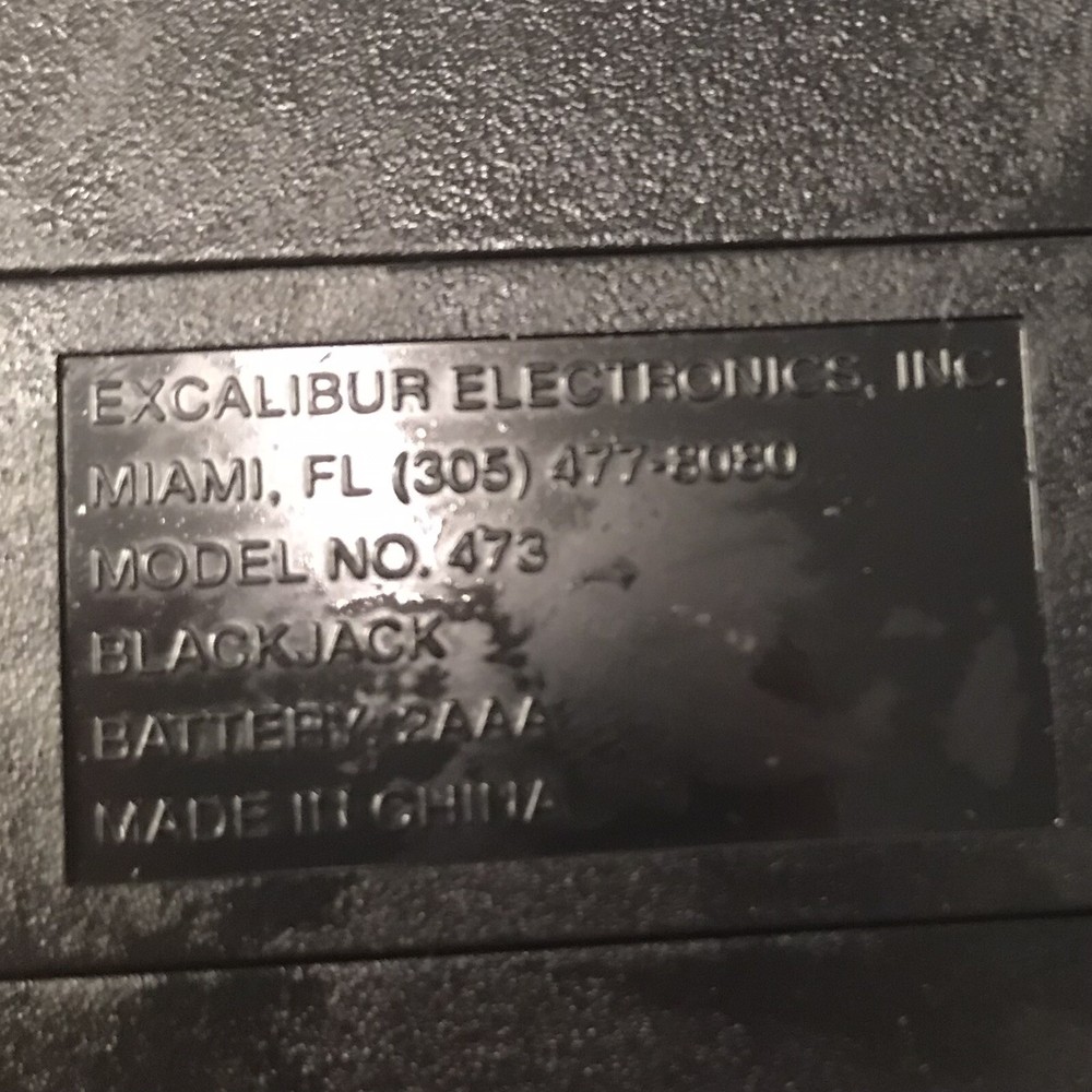 Excalibur Electronics Electronic Black Jack Handheld Game Tested Working 473