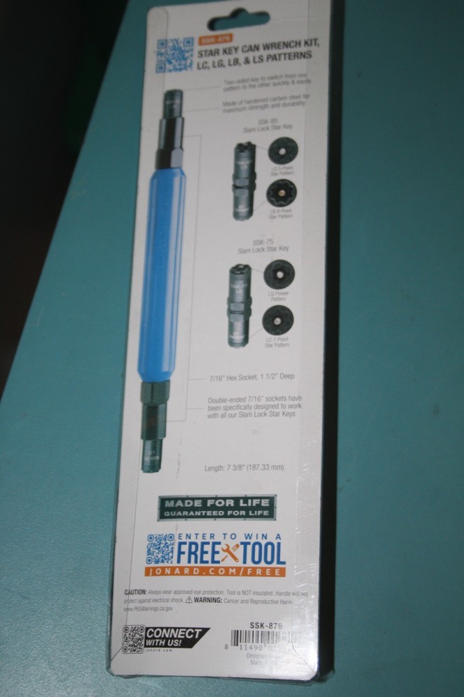 JONARD TOOL SSK-876 STAR KEY CAN TOOL