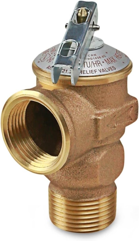 Forged Brass Pressure Relief Valve for Tankless Water Heater - 3/4 in. FIP x MIP