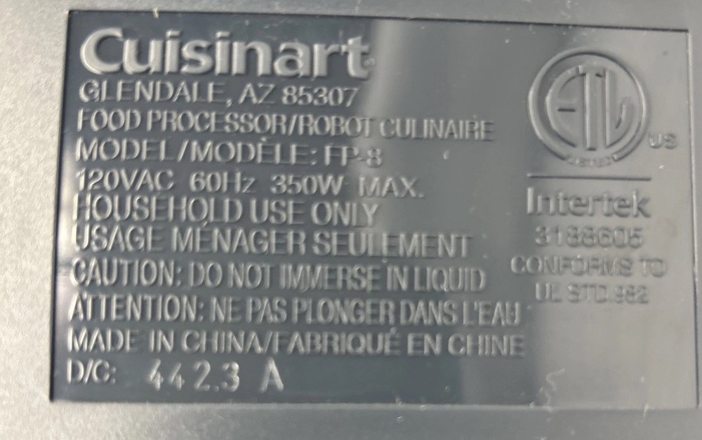 Cuisinart FP8 Food Processor, Replacement Chopping Blade FP-8CB Only