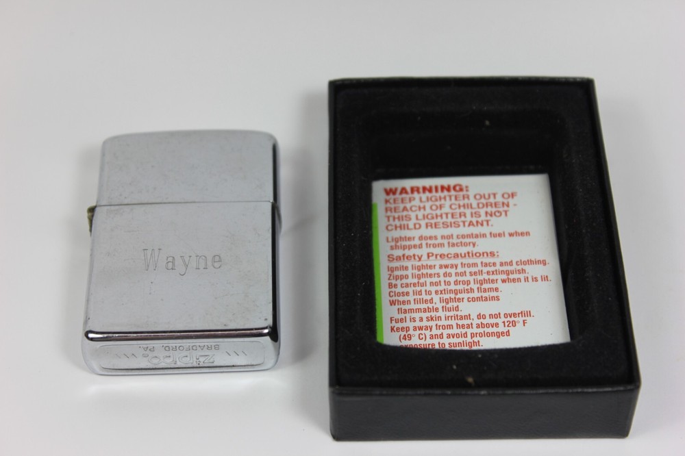 Vintage 1984 ZIPPO Personalized Name WAYNE Cigarette Lighter