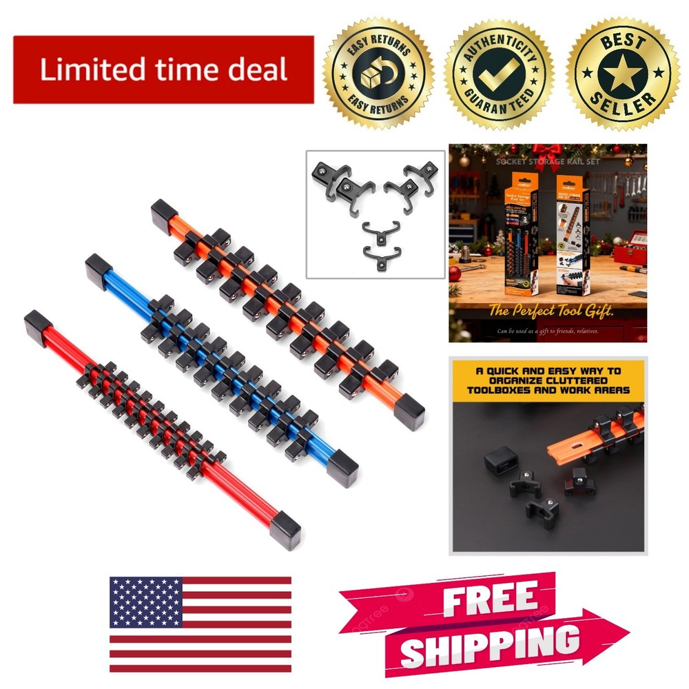 Double-Sided Socket Storage Solution - 3Pcs for All Your 1/4 to 1/2 Inch Tools