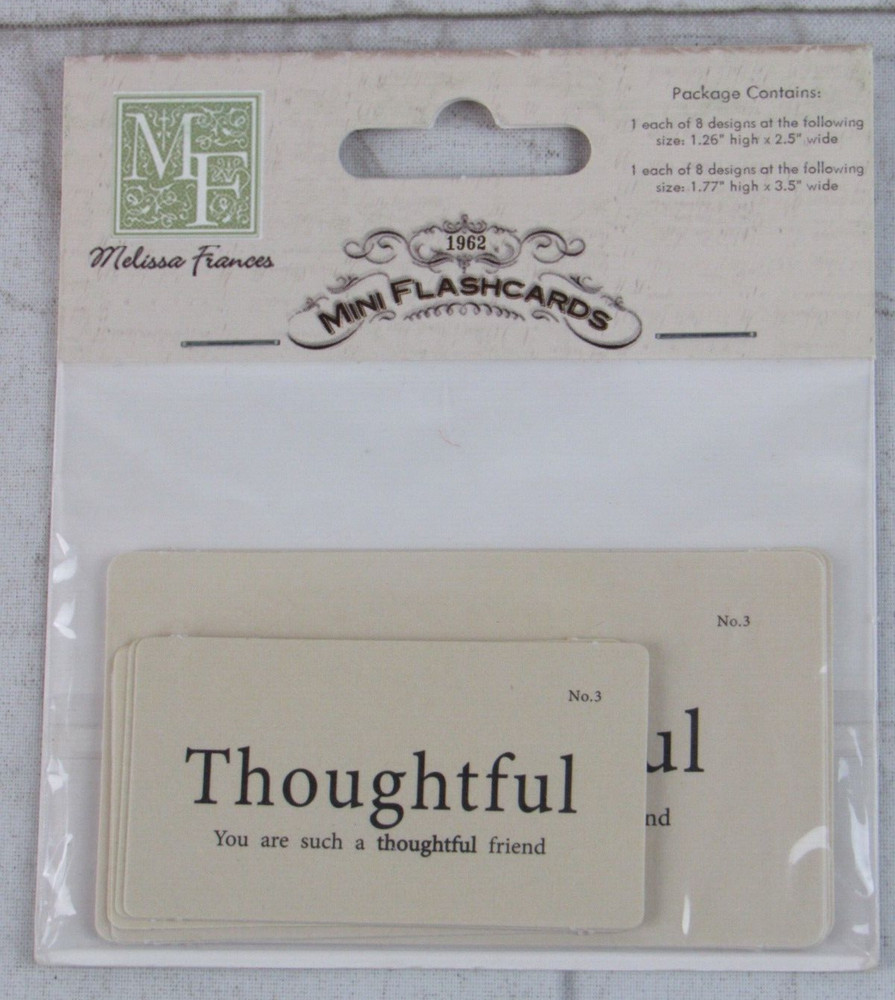 Melissa Frances Mini Flashcards 16 each