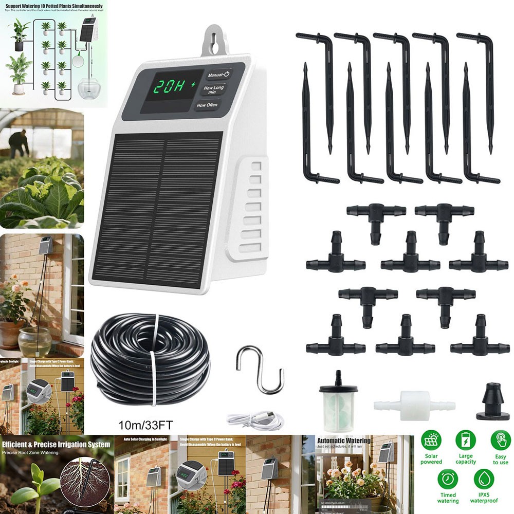 Solar Watering Set Automatic Plant Irrigation Timer Irrigation System