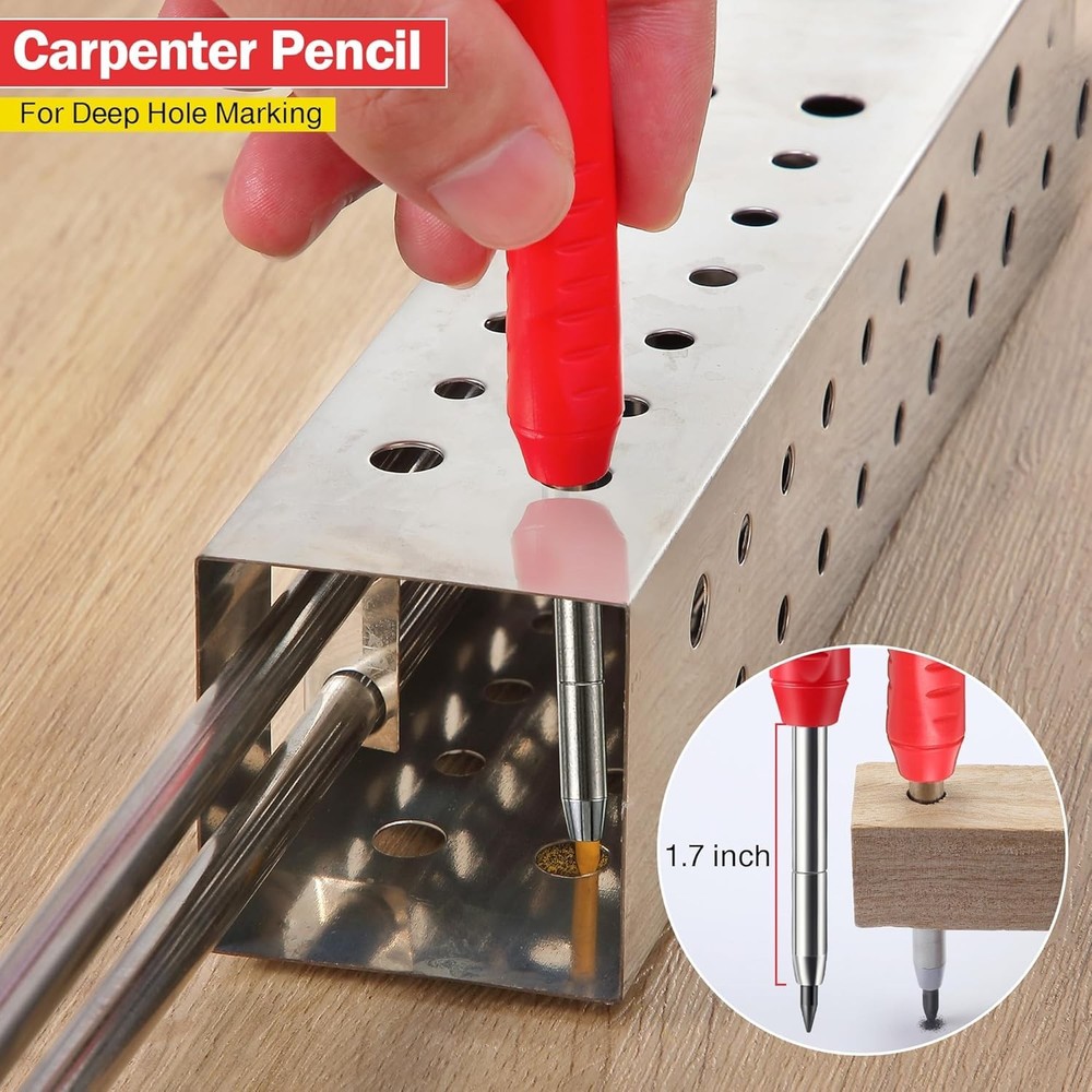 Professional Mechanic Carpenter Pencil 3-Pack with 21 Refill Options & Sharpener