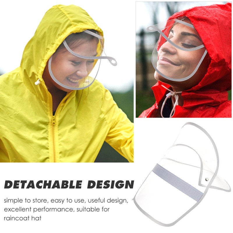 Protective Cap Replaceable Hat Brim Clear Hood Raincoat Jacket Face Protector