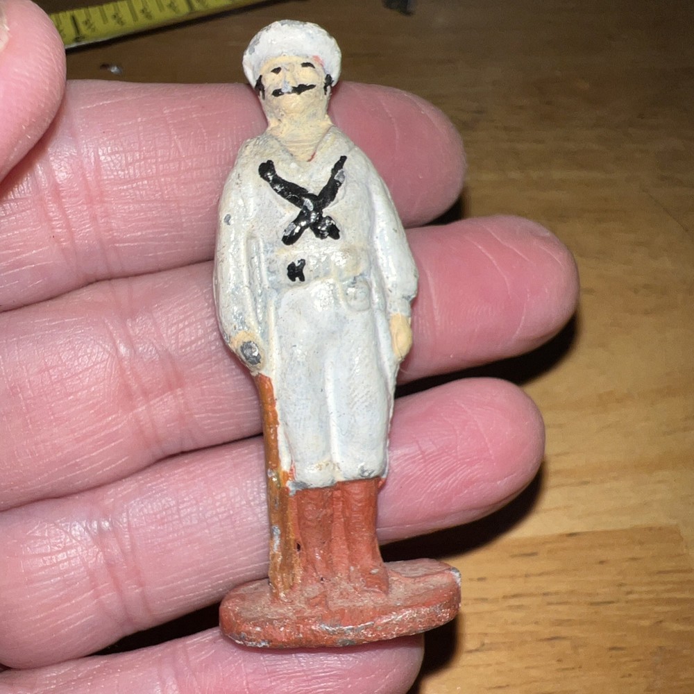 3 Vtg Die Cast Navy Sailor Mini Figures