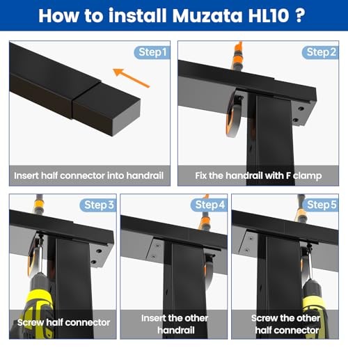 6'6" Aluminum Cable Railing Handrail Rectangular Handrail for 1 Pack Black