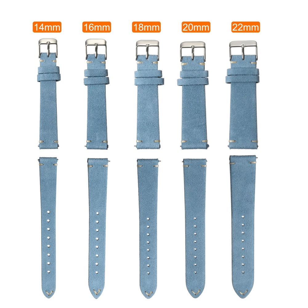 Suede Leather Strap Watch Bands Quick Release 20 mm Blue