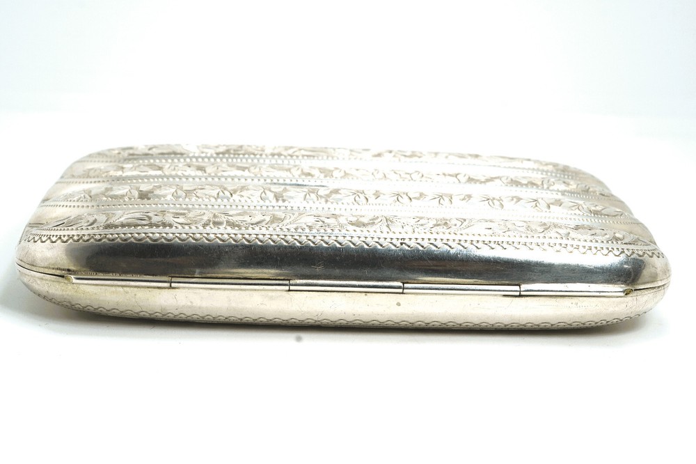 Antique Birmingham 1902 Sterling Silver Cigar Cheroot Case, Thomas Bishton