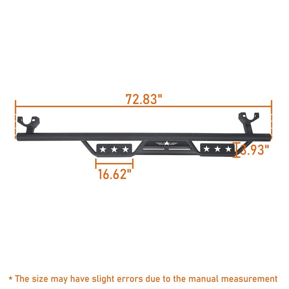 JKU Unlimited Side Steps Nerf Bar Running Board Solid Steel Compatible with Jeep