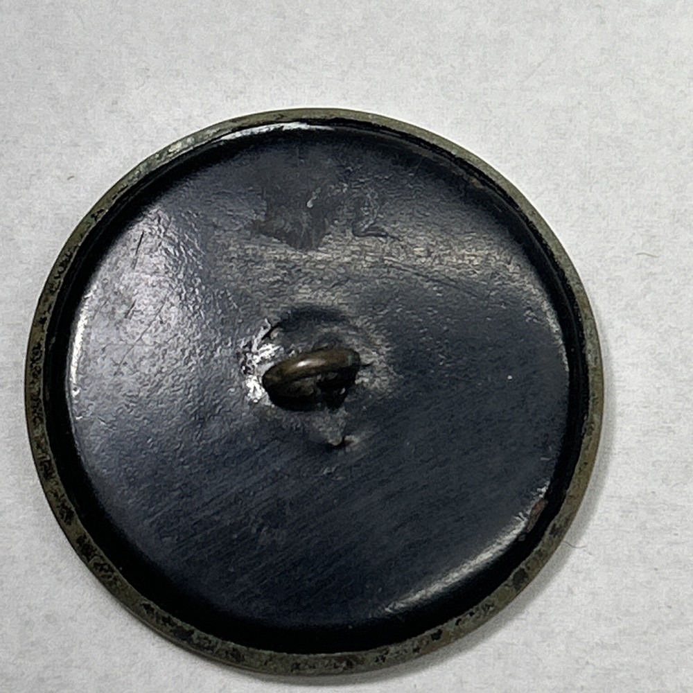 Antique Picture Button Mythological Creature Side View Dragon
