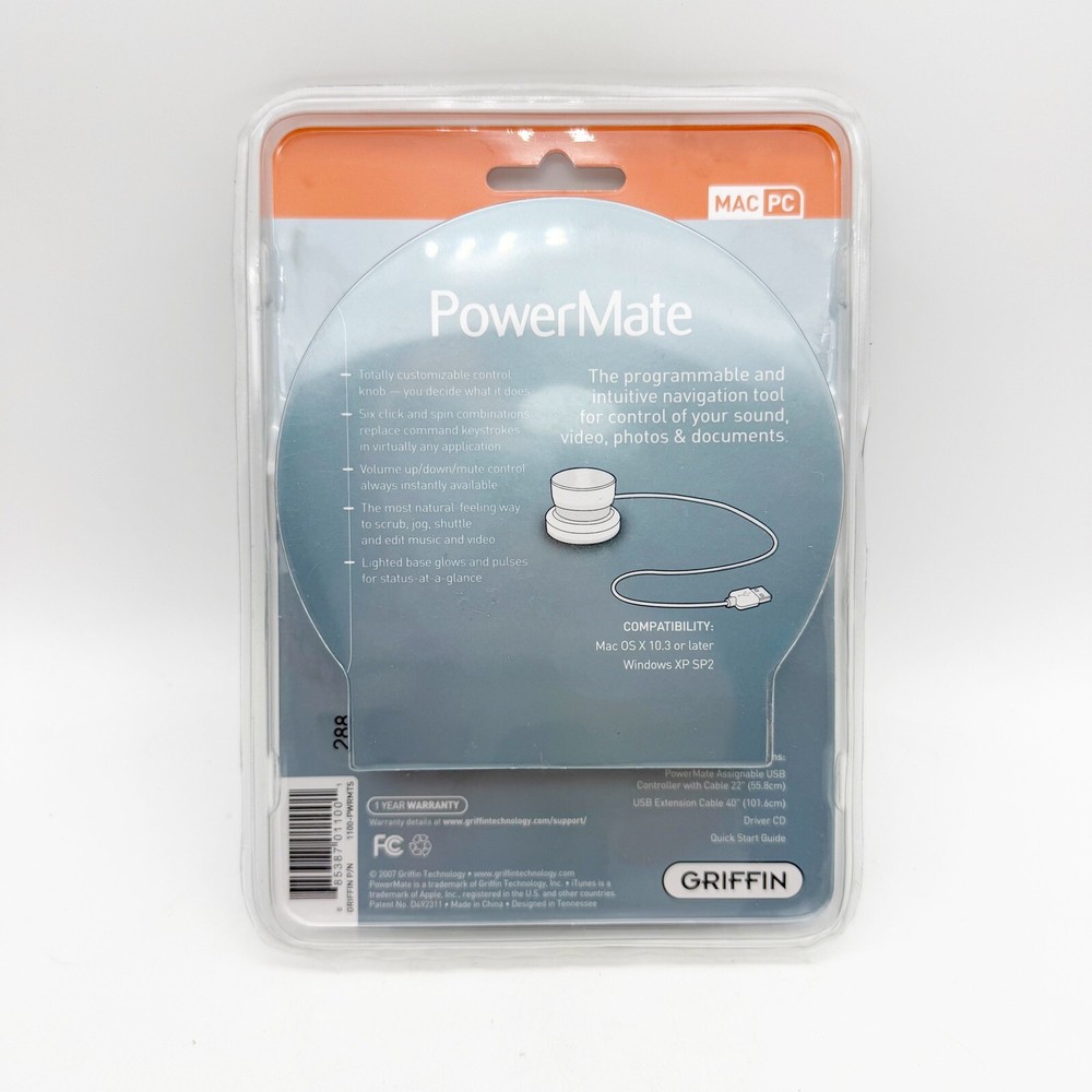 Griffin PowerMate Programmable USB Multimedia Controller for MAC/PC 2007 NEW NIB