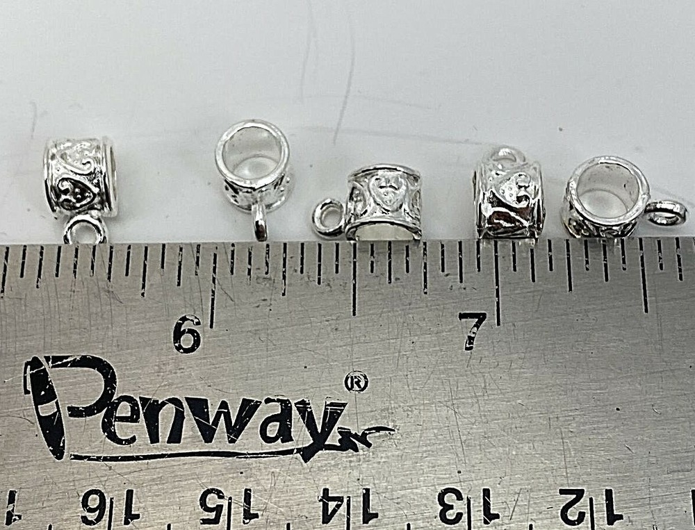 100 ~ Silver Bails Connectors for Charms/Pendants/Beads