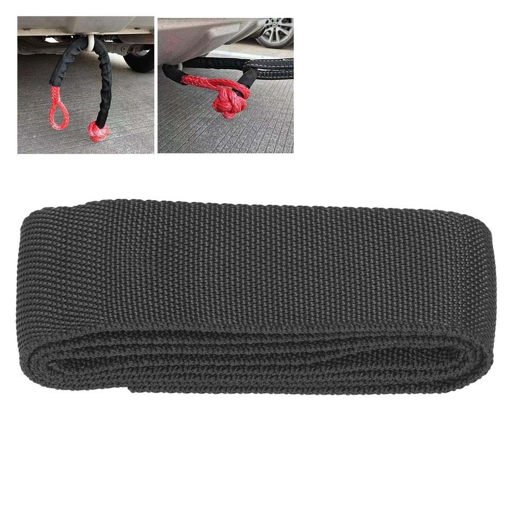 (2M) Rope Protective Sleeve Polyester Winch Rope Protective Sleeve Black