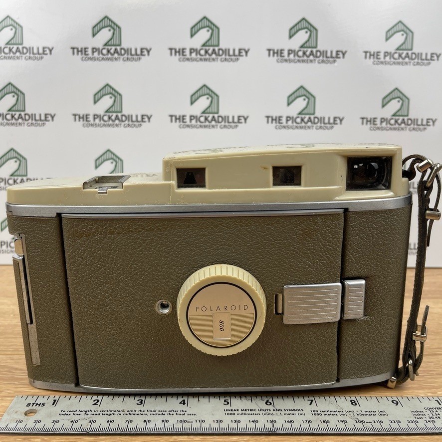 Vintage Polaroid Land Camera Model 800 Tan Brown Folding Instant Camera Untested
