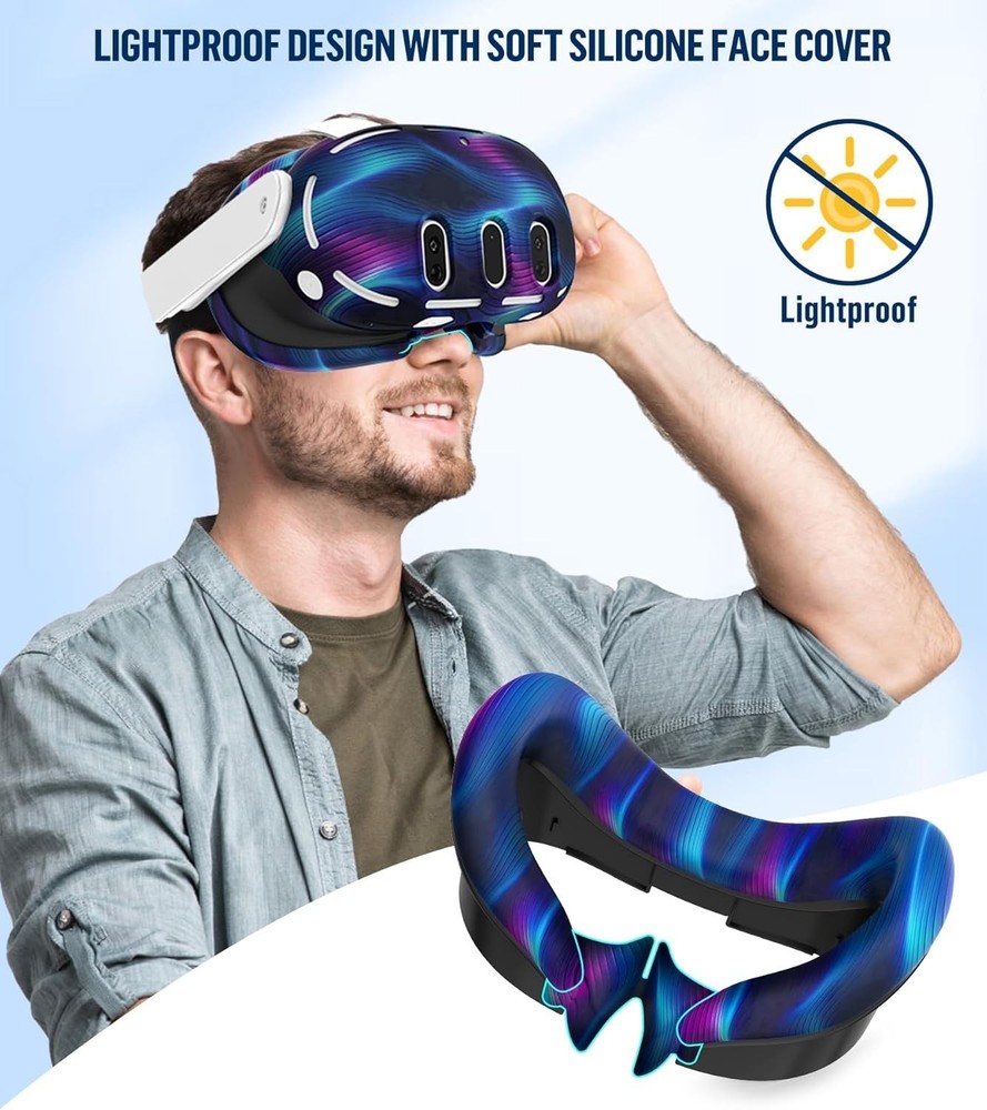 Silicone Cover Set Compatible with Oculus/Meta Quest 3, Touch Controller Grip...
