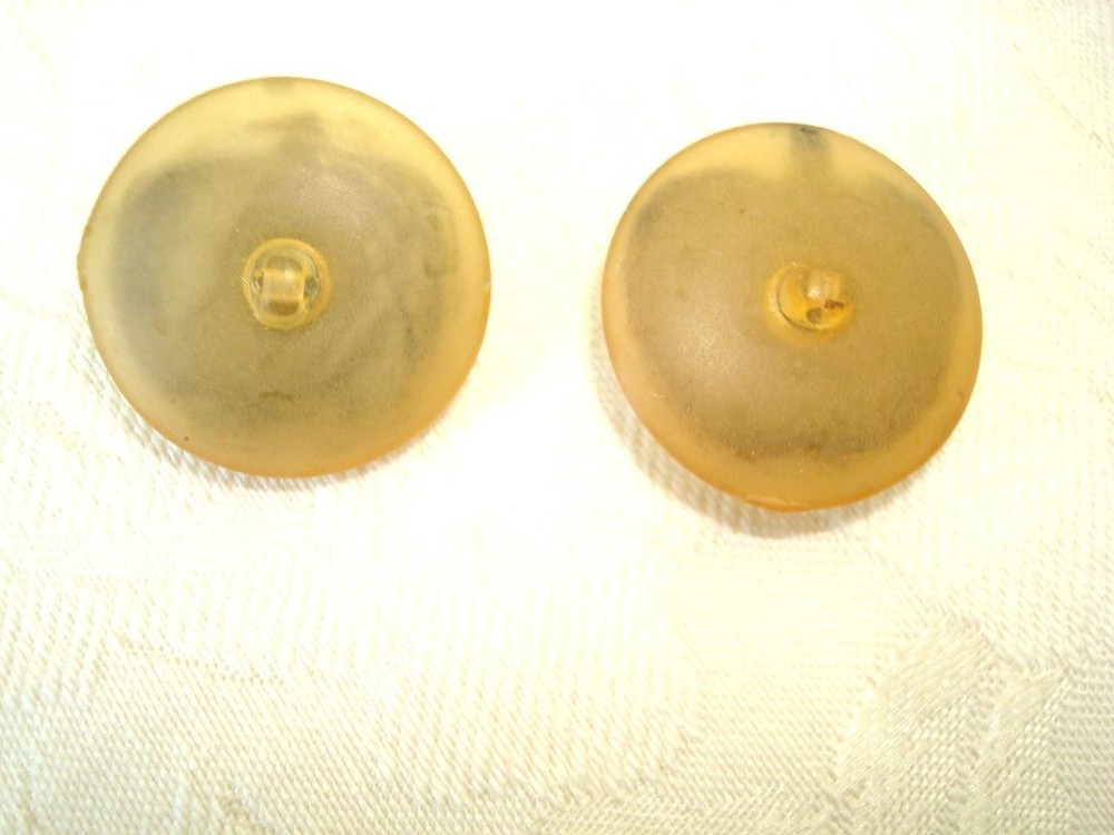 2 Vintage Celluloid Apple Fruit Buttons 1 In. KJ