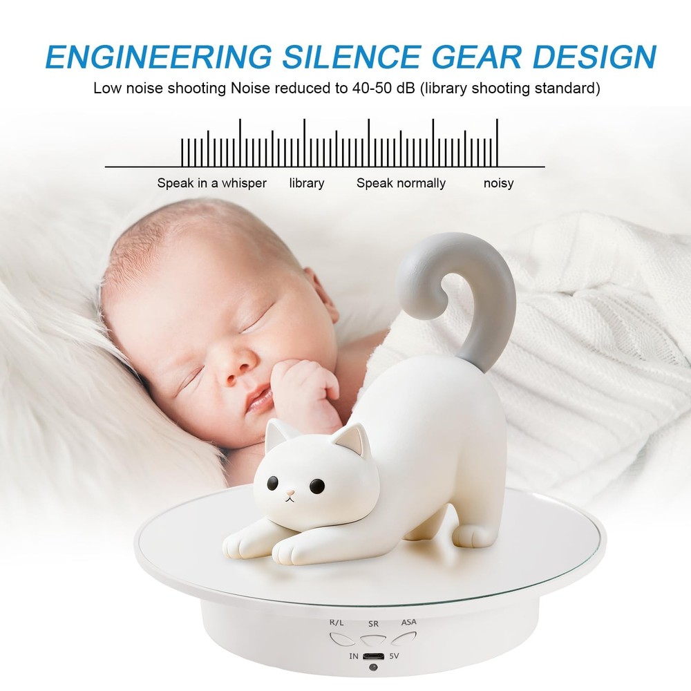 7.87'' Rotating Display Stand Motorized Rotating Display Stand, 22 lbs Load R...