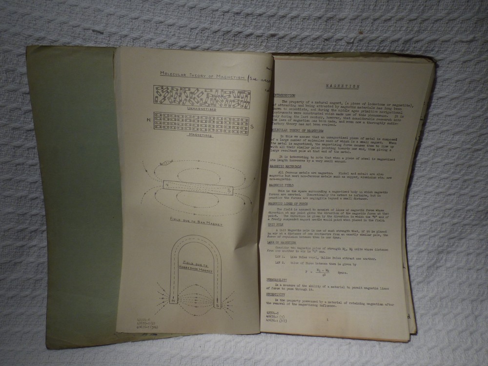 WW2 Royal Navy Artificer Training Electrical Course Notes Manual 1942