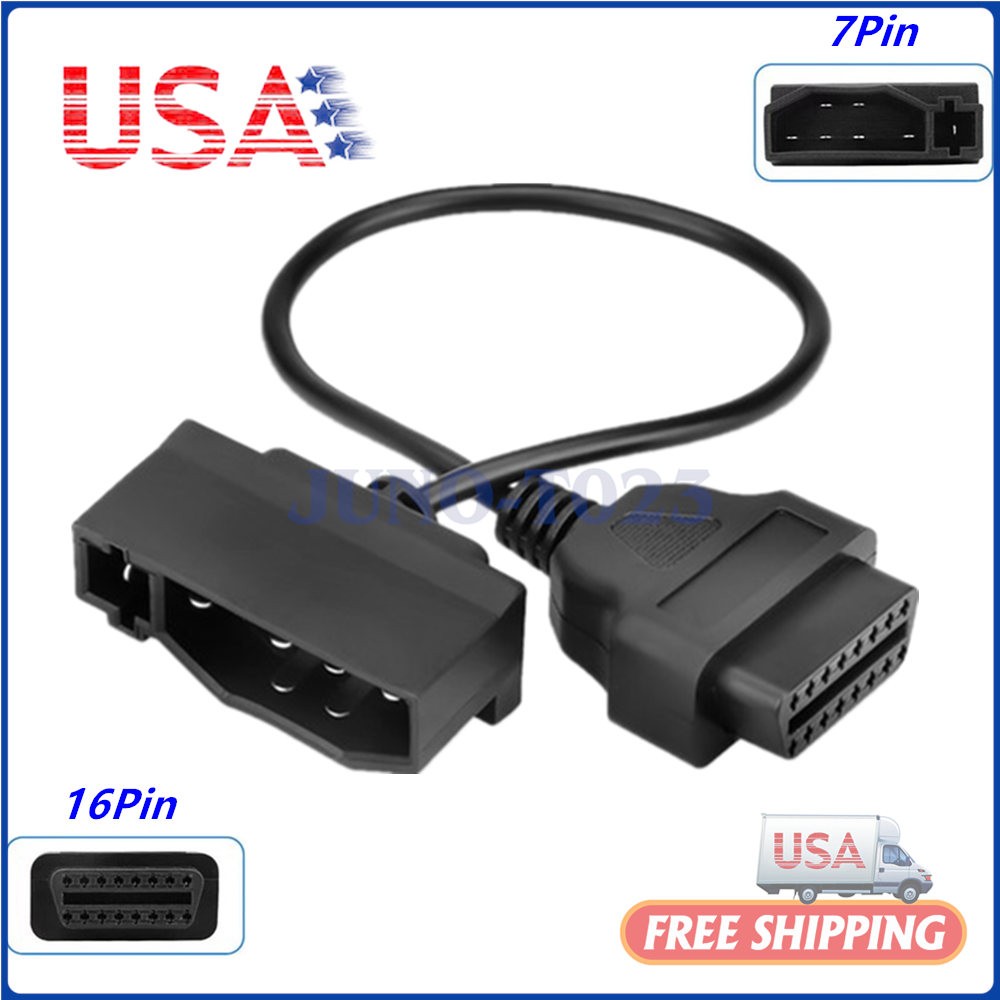 For Ford 7 pin OBD1 to OBD2 Adapter Code Reader Scanner Check Engine Repair Tool