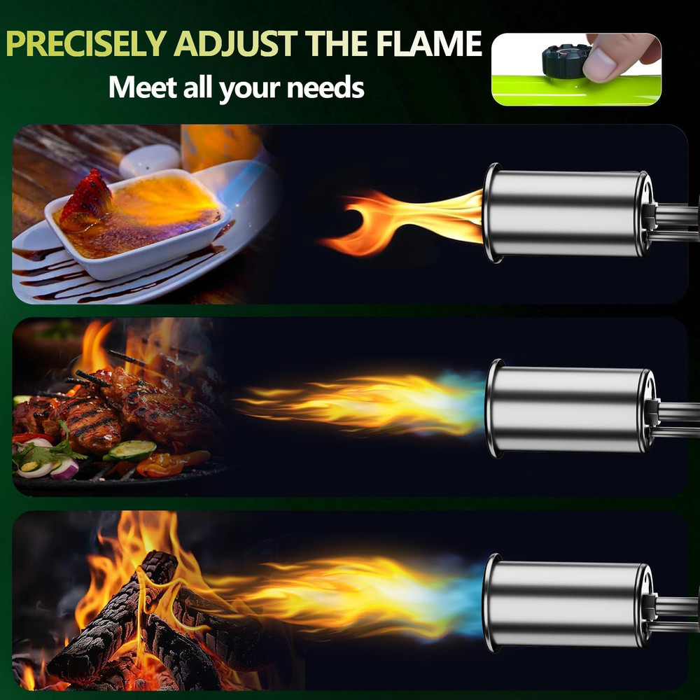Powerful Propane Torch Gun,Kitchen Cooking Torch with One-Touch Max Fire, Cha...