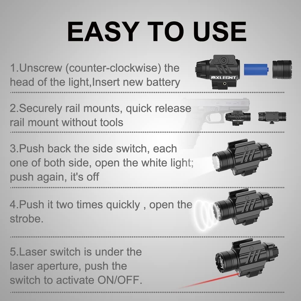 Rail-Mounted weapon light/flashlight Combo 400-Lumen