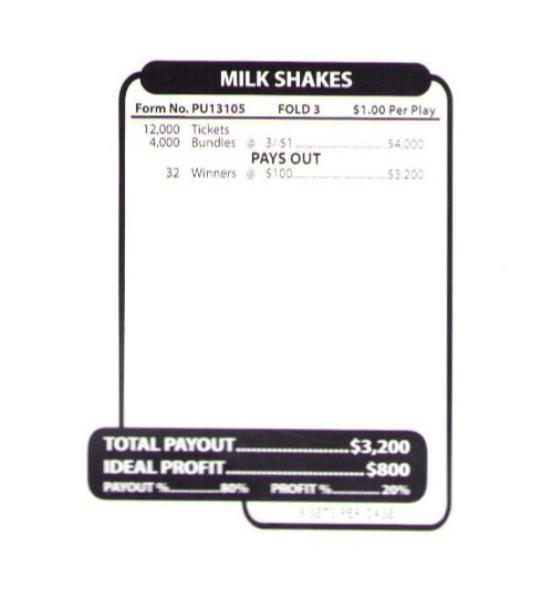Pull Tab Tickets - Jar - Game - Milkshakers - 4,000 ct