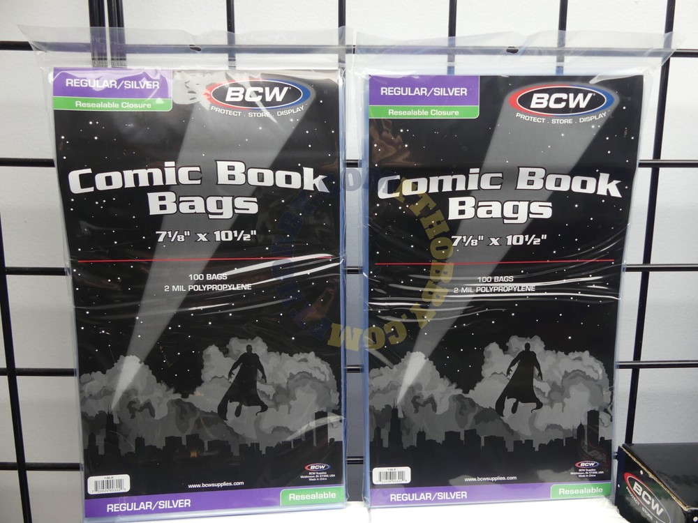 BCW Silver Comic Book Bundle 1-Comic Bin 3-Partitions 200-Boards 200-Bags - BLUE