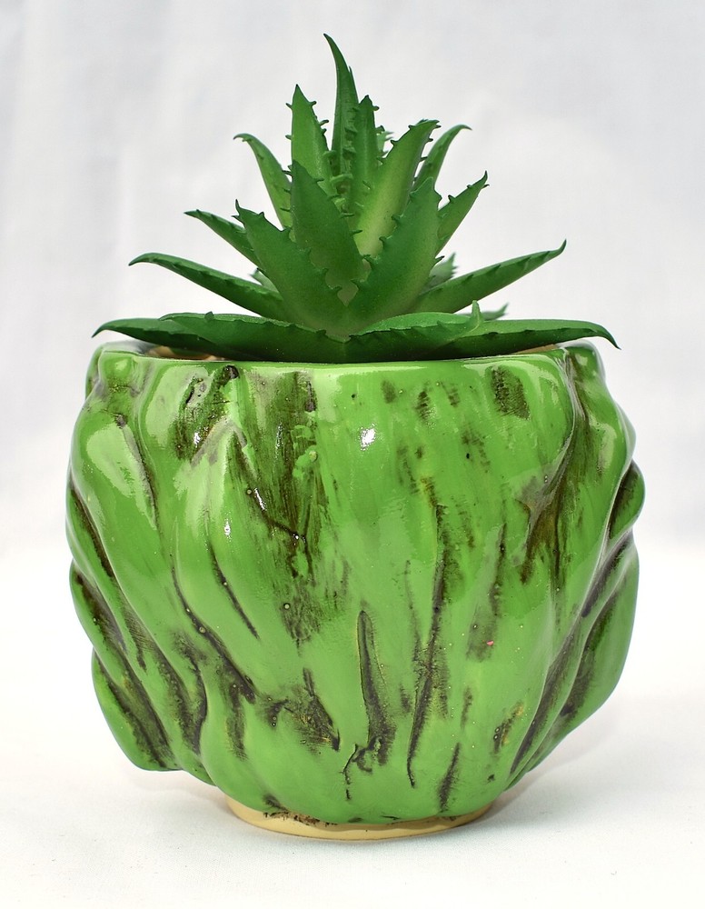 BEETLEJUICE Head - 3" Mini Planter with Artificial Aloe Succulent