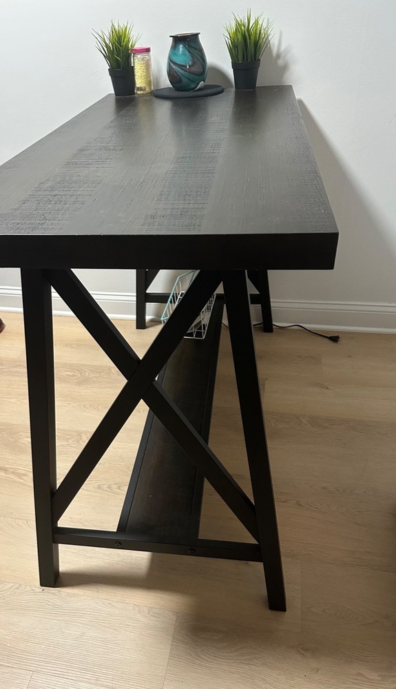 Dark Brown Wood High-top Dining Table