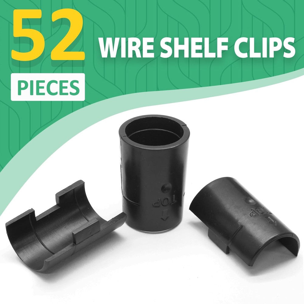 Wire Shelf Clips 1 Inch Plastic Shelf Lock Clips 52 Pack