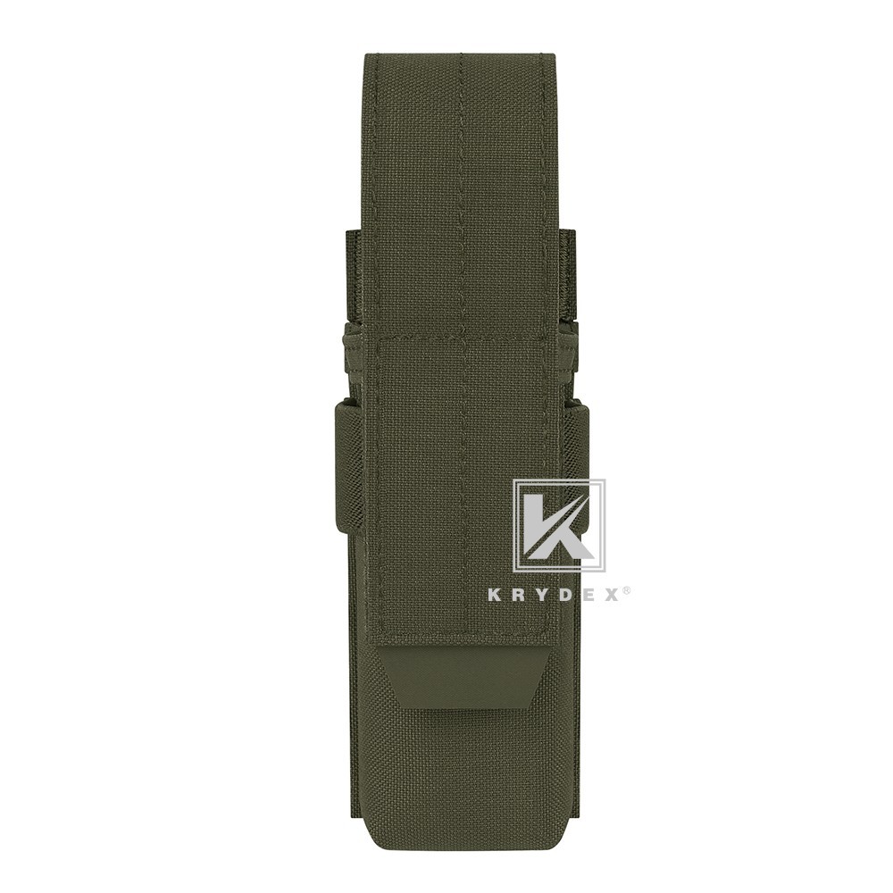 KRYDEX Tactical Flashlight Holster Low Profile Pouch Green MOLLE&Belt System