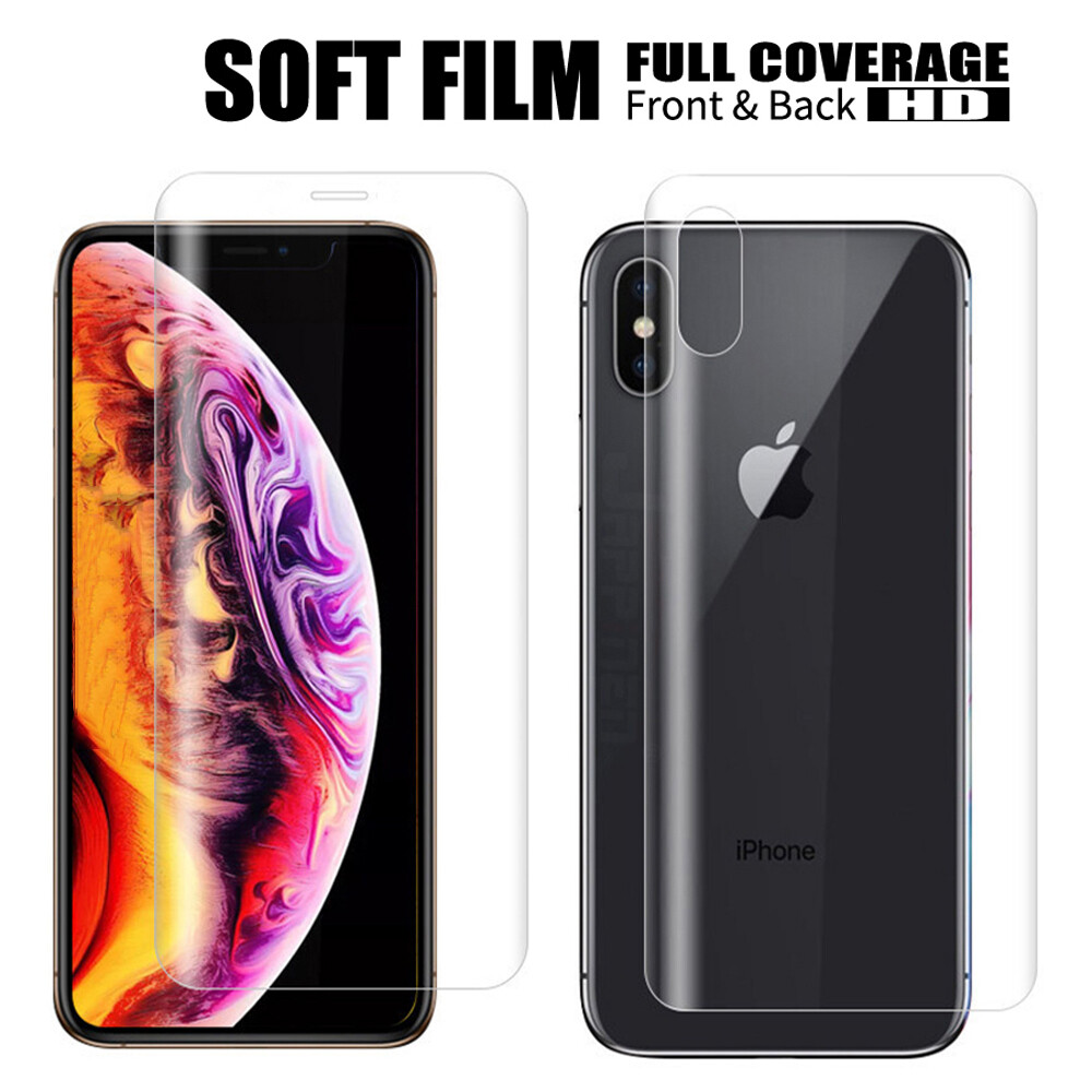 2pcs Front+Back Hydrogel Screen Protector Film For iPhone 15 14 13 12 Pro Max 7