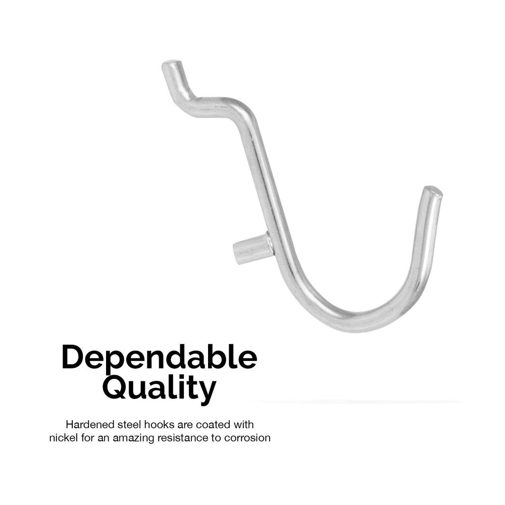 Hiltex 53106 Pegboard Hook Assortment Set, 50 Piece Heavy Duty, Pegboard Hook...