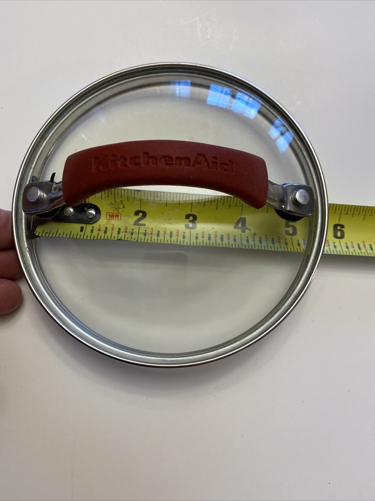 KitchenAid 5” Red Rubber Handle Round Replacement Lid 5” Diameter See Pics