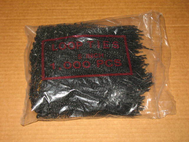 1000 5" Black Adjustable Security Beaded Loop Ties Tag Label Lock Light Duty NEW