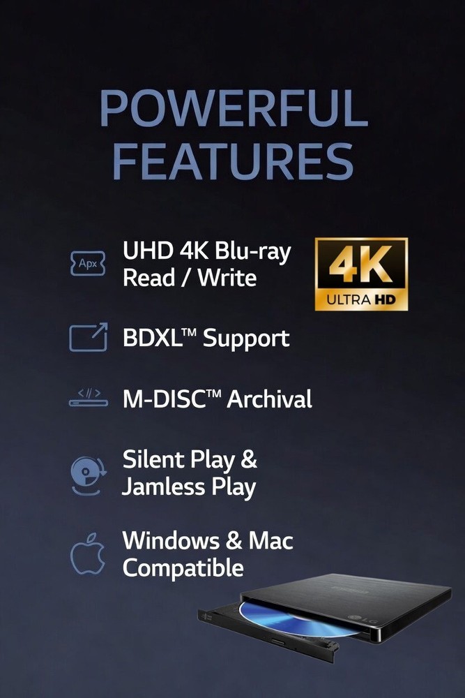 LG WP50NB40 4K UHD Friendly Blu-ray Unlocked Firmware Flashed MakeMKV LibreDrive
