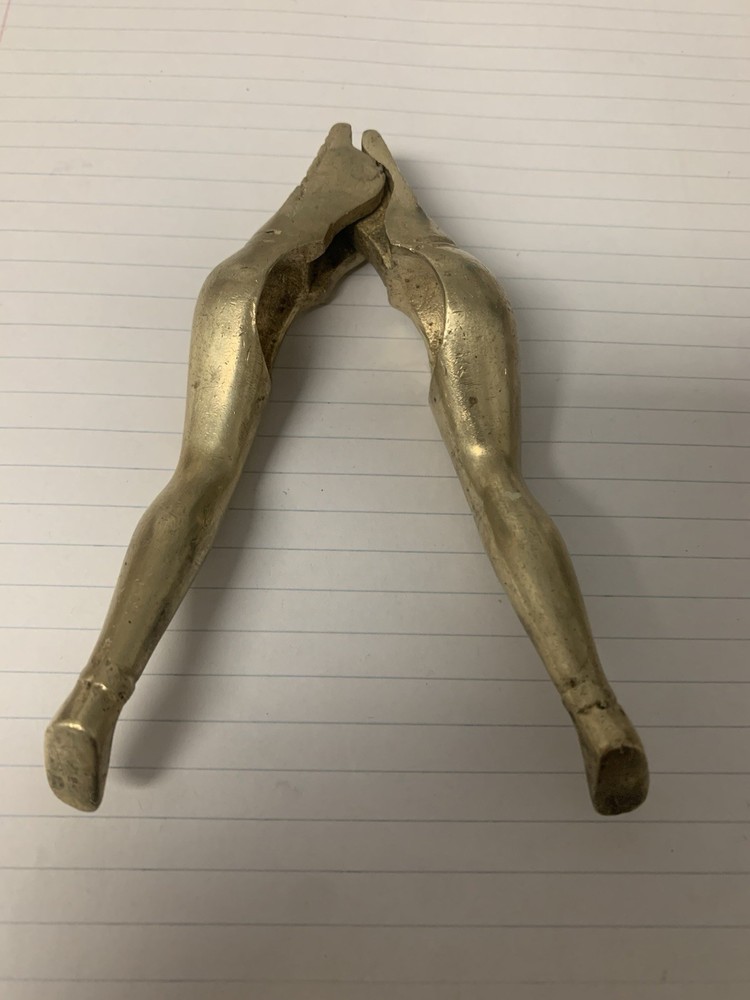Vintage Brass Nutcracker Figural Female Legs Risque