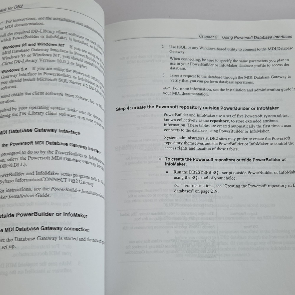 Powersoft PowerBuilder 5.0 Connecting to Your Database Manual