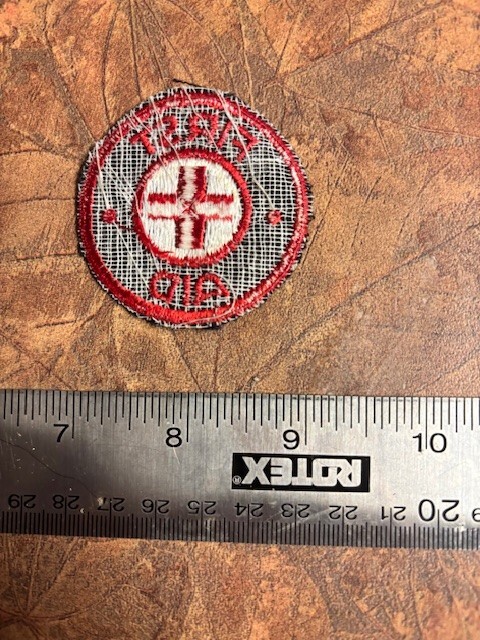 Vintage First Aid Patch Emblem Black with Red Cross