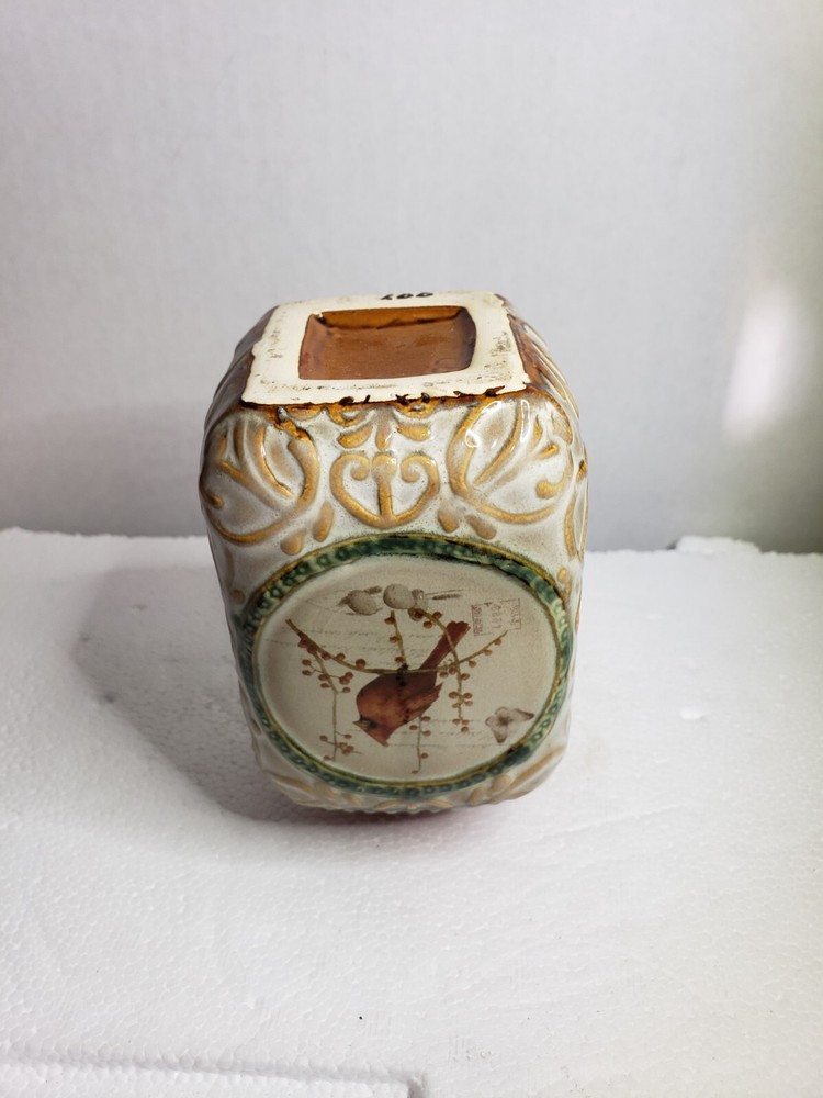 Decorative Ceramic Bottle Vase Cardinal Red Bird