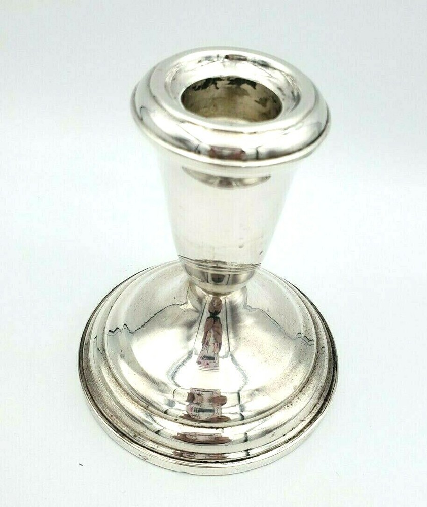 Sterling Silver Candlestick Holder 3 3/4" High #10928